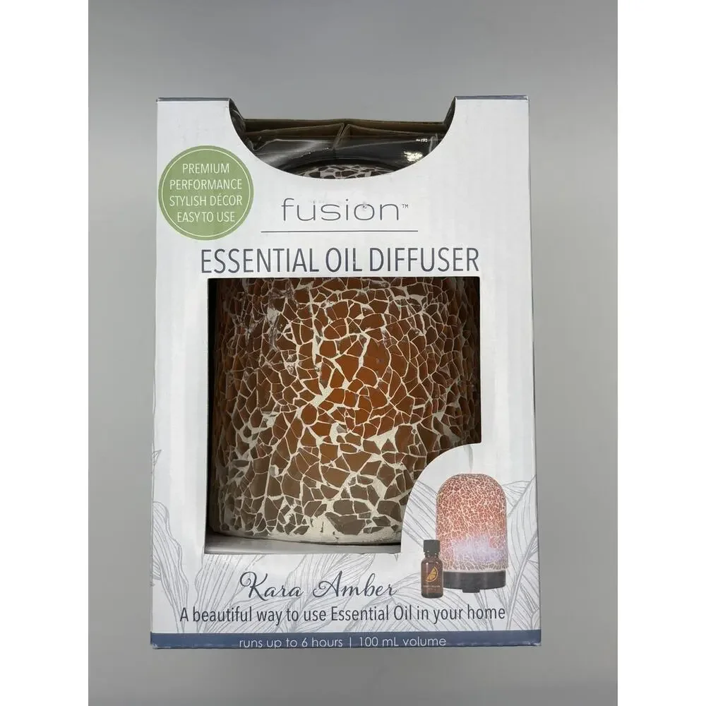 Oil Diffuser Fusion Kara Amber Ultrasonic Essential 100 mL volume New in box